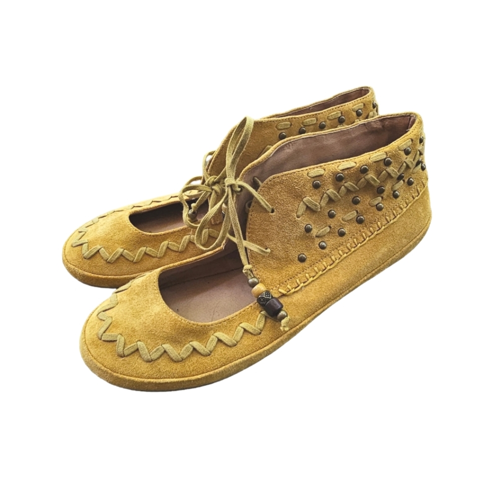 Boutique 9 Suede Lendora Moc Flat Mustard Yellow Size 6.5